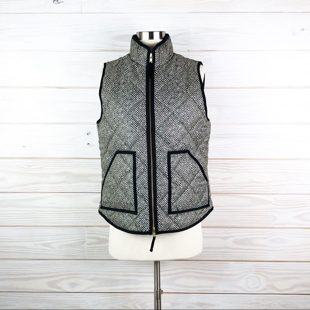 J. Crew Excursion Herringbone Puffer Vest Jacket - Picture 3 of 8